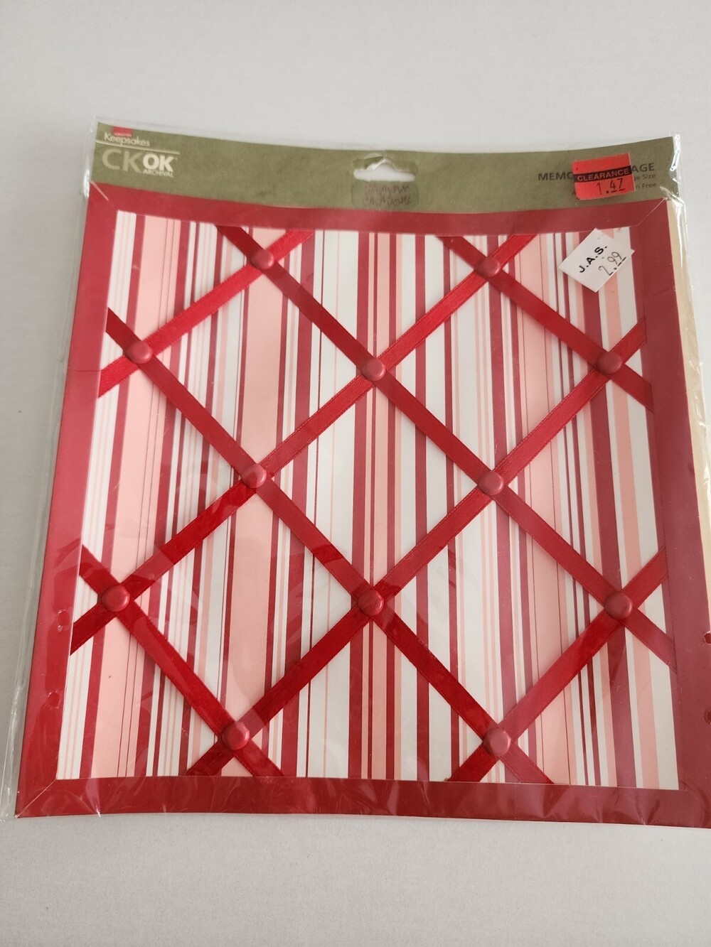 NEW Scrapbook Memory 3D Page Pink Red CK OK 8x8 Retired #24